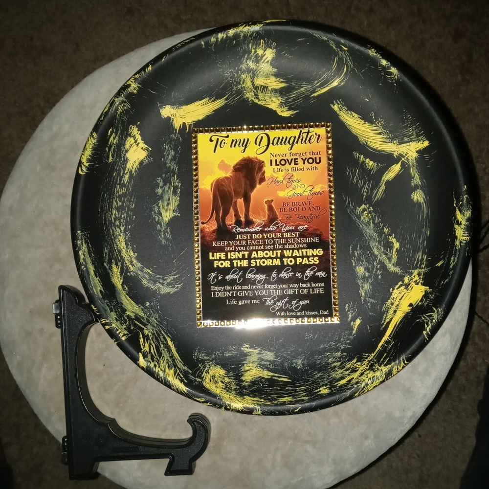 Hand painted wooden plate